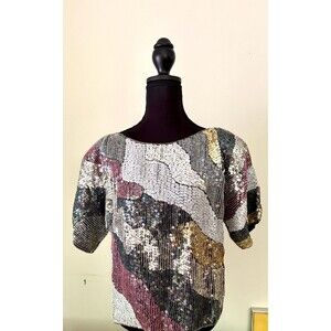 JLB Vintage Sequin Top Medium